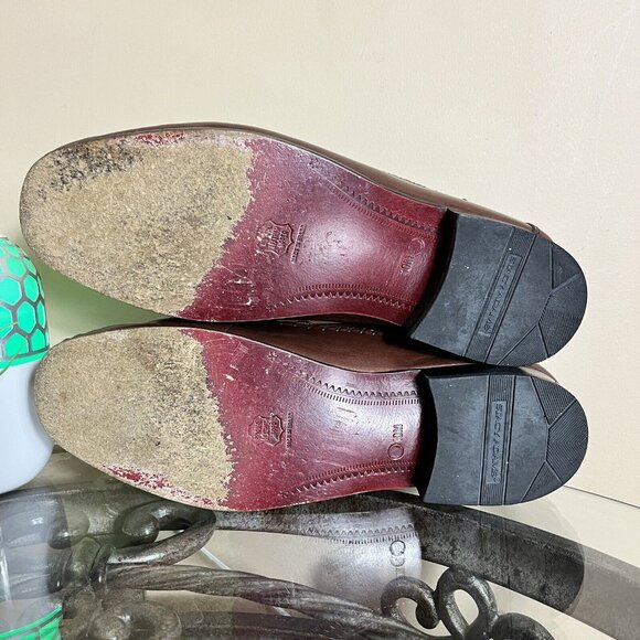 Stacy Adams Loafers Slip On Mens Size 10 M Brown Leather Snake Print Made Brazil - Picture 7 of 10